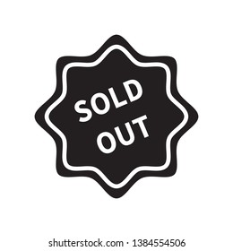 sold flat design sign, vector, eps 10