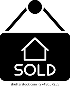 Sold Glyph Icon Vector Design