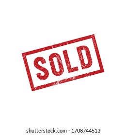 Sold grunge printed stamp vector
