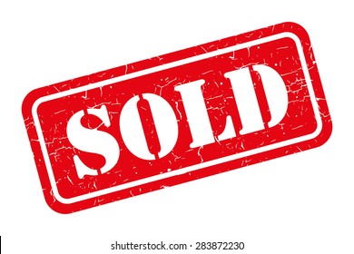 Sold grunge retro isolated stamp