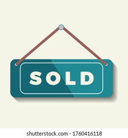 Sold hanging sign vector illustration