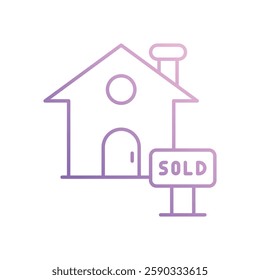 Sold Homes icon vector stock illustration