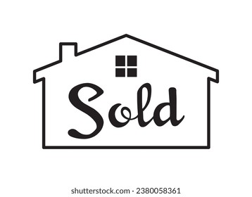 Sold house. Flat vector illustration