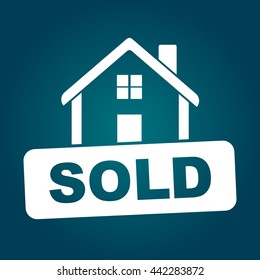 Sold House. Flat Vector Illustration