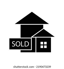 Sold House Icon Design. Vector Illustration