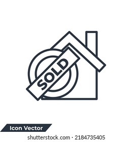 Sold House Icon Logo Vector Illustration. Home Sold Symbol Template For Graphic And Web Design Collection