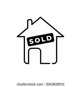 Sold house Icon. Selling Property Illustration