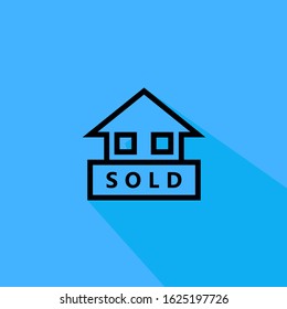 sold house liner fill vector icon - ui icon vector