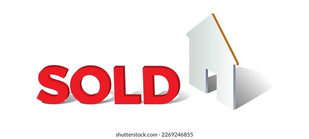 Sold house. Vector logo and sign