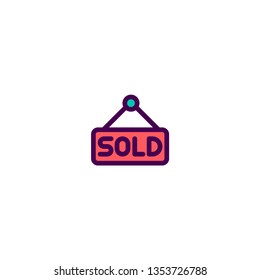 Sold icon design. e-commerce icon vector illustration