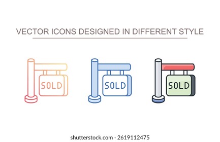 Sold icon design with white background stock illustration