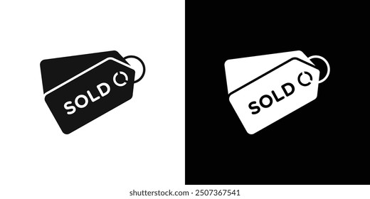 Sold icon flat line symbol set.