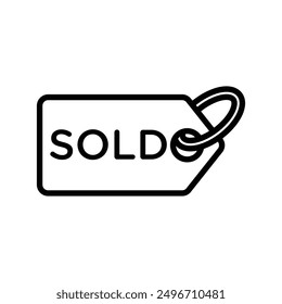 Sold icon linear logo mark in black and white