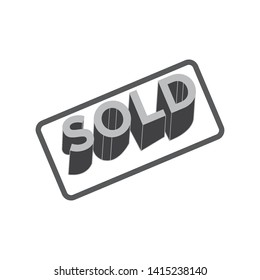 sold icon logo vector design template