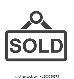 Sold icon on white background vector illustration