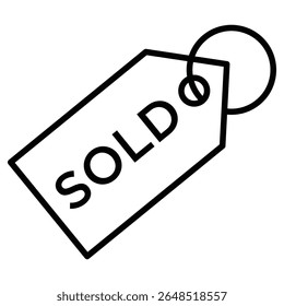Sold icon Outline isolated logo mark