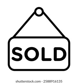 Sold icon Outline vector symbol sign