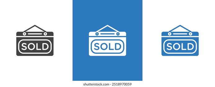 Sold icon thin line illustration