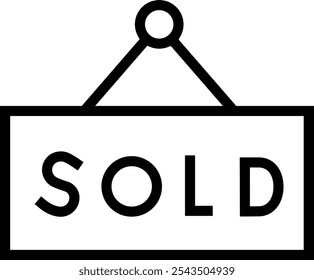 sold icon. Thin linear style design isolated on white background