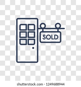 Sold icon. Trendy linear Sold logo concept on transparent background from Real Estate collection