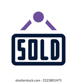 ícone vendido. vetor ícone de tom duplo para o seu site, celular, apresentação e design de logotipo.