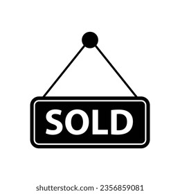 sold icon vector eastate house sign