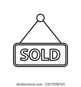 sold icon vector eastate house sign