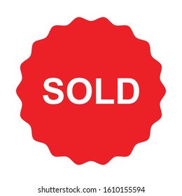 sold label tag sign vector