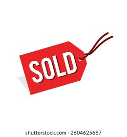 Sold Letter Hang Tag Vector Logo Template