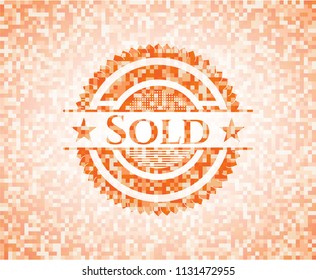 Sold orange mosaic emblem
