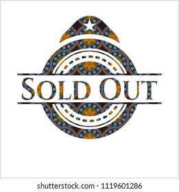 Sold Out arabesque emblem. arabic decoration.