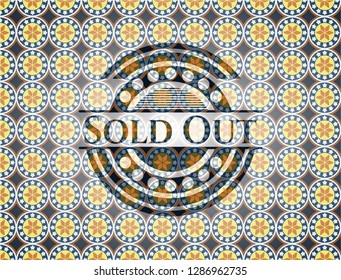 Sold Out arabic emblem. Arabesque decoration.