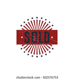 Sold Out badge in grunge style