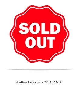 Sold out badge label vector isolated illustration