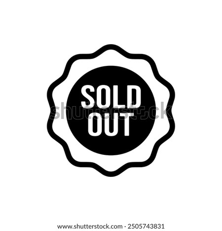 sold out badge sticker. vector isolated on white background, simple and modern design.