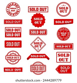 Sold out badges set. Sale stickers set.