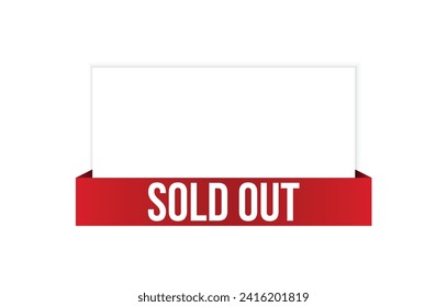 Sold out banner design. Sold out icon. Flat style vector illustration.
