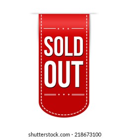 Sold out banner design over a white background, vector illustration