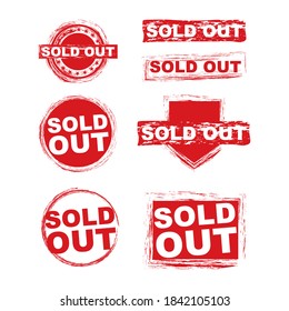 Sold out banner set design template.