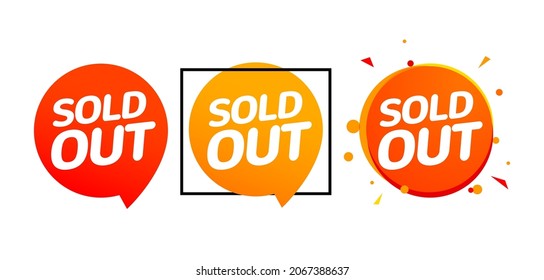 Sold out banner tag, Soldout sign isolated label for real estate or promotion business