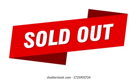 sold out banner template. sold out ribbon label sign