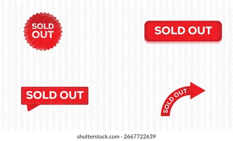 "Sold Out" Banners and Badges Vector Illustration