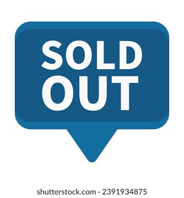 Sold Out In Blue Rectangle Shape For Information Product Promotion Business Marketing
