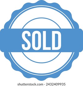 sold out blue round. Sold out badge in blue color. sold template isolated vector icon.