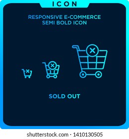 sold out cart icon black thin line ecommerce. Vector online shopping icon. modern logo template and graphic linear art design isolated on white background