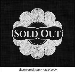 Sold Out chalkboard emblem on black board