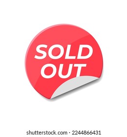 Sold out circle sticker flat design icon vector eps10
