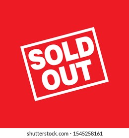 sold out display in red background