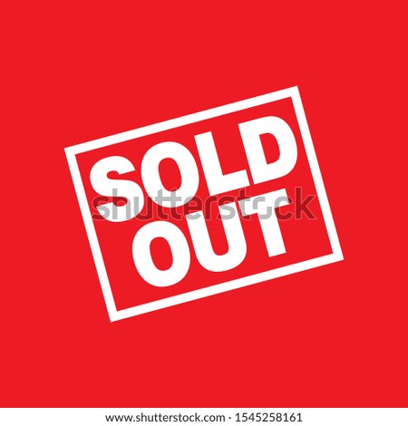 sold out display in red background