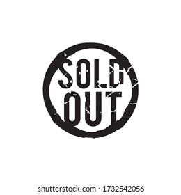 Sold out emblem logo design vector template